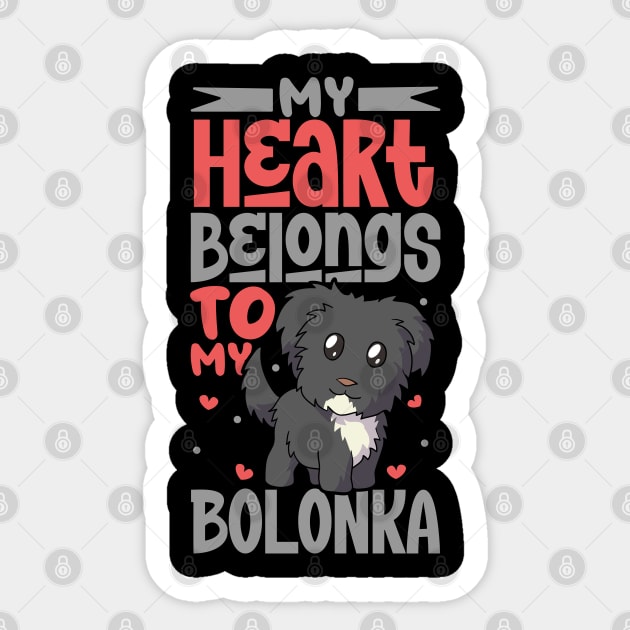 My heart belongs to my Bolonka Zwetna Sticker by Modern Medieval Design